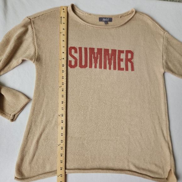 Marled Summer Graphic Sweater Resort Tan Cute Beach Vacation Cruise Size 1X - Picture 15 of 17